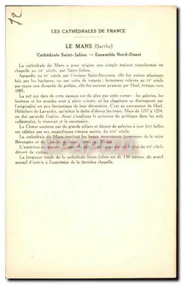 Le Mans (Sarthe) — Catedral de São Julião (Conjunto Noroeste) — Coleção da Solução Paulinberge — Verso