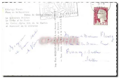 Le Mans — Boas-vindas do Mans — Imp. Fotográfica GEORGET-DORCEL — Verso
