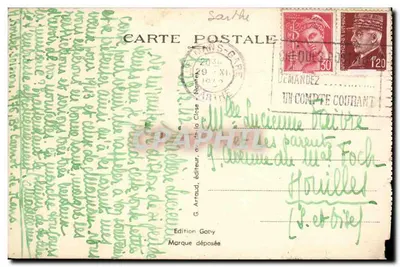 Le Mans — Place et Église N.-D. de la Couture — Édition Gaby — Verso