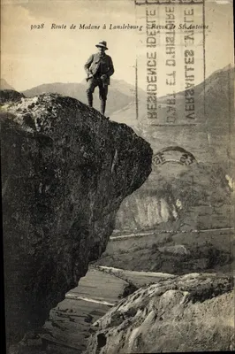 Route de Modane à Lanslebourg — Ravin de St Antoine — L. Reynaud, Chambéry, n°3028