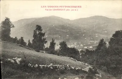 Os Vosges pitorescos — Vista sobre Cornimont (Alt. 510 m) — A. Bouteiller, fotógrafo em Saint-Claud, Nîmes