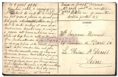 Stara pocztówka Les Hautes Vosges Le Rudlin Ogólny widok — Rewers