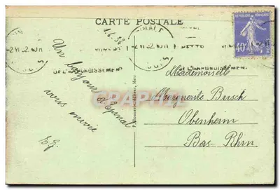 Épinal — Stare Zamki — widok ogrodu z wozem i kioskiem — P. Bonneur, Épinal, n°18 — Rewers