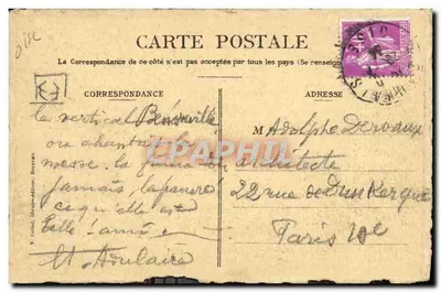 Saint-Lazare — Velha leprosaria perto de Beauvais — V. Colis, ilustrador-editor, n° 96 — Verso