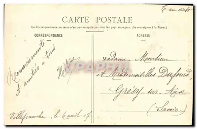 L'Azergues w Anse (Rhône) — widok rzeki otoczonej drzewami — G. Belin, Villefranche, n° 118 — Rewers