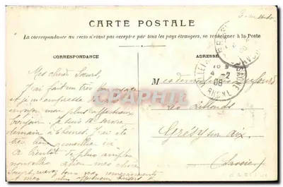 Brzegi rzeki Azerques w ANSE (Rhône) — Widok G. Belin, nr 132 — Rewers