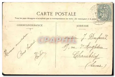 Stara pocztówka Villefranche Sur Saone Souvenir — Rewers
