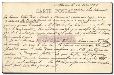 Coutances — Pejzaż z kościołem Świętego Piotra — Collection du Barze Coutancals — Rewers