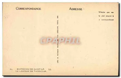 Zamek w Vaucelles — Okolice Saint-Lô — Wyd. Levy et Maurin, Paryż — Rewers