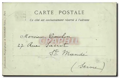 LYON — Estátua da Saône (Hôtel de Ville) — Bruiset et Savey, Lyon, n°49 — Verso