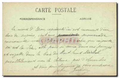 Ao redor de SOURDEVAL — Vale de Brouains — Mont d’Eron — Carta postal — Verso