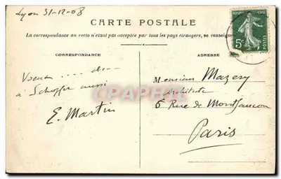 LYON — Porta da Igreja de São Pedro — S.F. n° 5519 — Verso