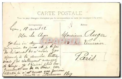 LYON - panorama rzeki Saône — (widok z restauracji Gay, pod stopami Wieży Fourvières) — wydawca nie widoczny — Rewers