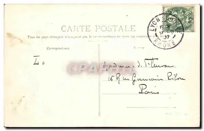 Lyon — O Rio Rhône — P. Marbet, Lyon, n°336 — Verso