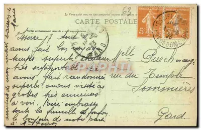 As Grutas de JONAS — Puy-Saint-Pierre, perto de Le Cheix — L'Auvergne Pittoresque, n°3477 — Verso