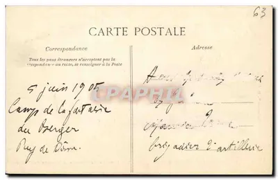 Camp da Fontaine du Berger — Vista Geral — A Auvergne Pittoresque, editor V. D. Éd. — Verso