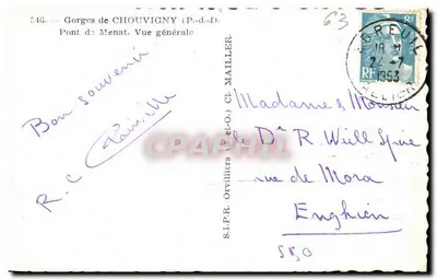 Góry Chouvinny — Most Menat — Ogólny widok — S.I.P.R. Orvilliers (P.-d.-O.) — Rewers