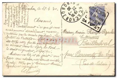 Arcachon - Côte d'Argent - Widok na plażę i przystań — Wyd. N.G. n°215 — Rewers