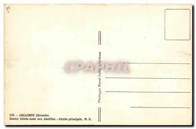 Arcachon — Źródło św. Anny w Abatilles — Wejście główne — Fototypia Marcel Delboeuf-Fordeaux — Rewers