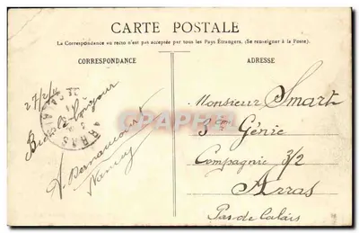 Entrada de Saint-Nicolas, o velho Ponte de pedra — Maison des Magasins Bénin, editor, Sarre — Verso