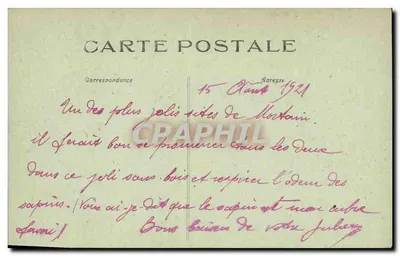 Mortain — Las pod drogą do małej kaplicy św. Michała — Artaud i Nozaïs, druk. Nantes — Rewers