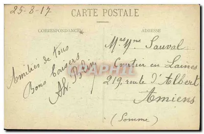 Camblin-sur-Mer — Estátua de dois personagens — Editor não visível — Verso