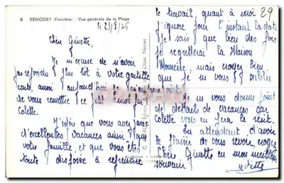 Bénodet (Finistère) — Vista geral da praia — Edições Gaby — Verso