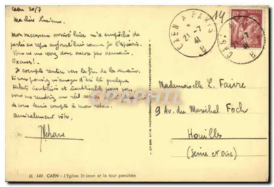 Caen - Katedra św. Jana i schody pochylone — LL 141 — Cie des Aîtres Photogénique de Strasbourg-Schiltigheim — Rewers