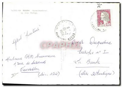 Duży Zegar — Rouen — nr 76.540.189 — Rewers