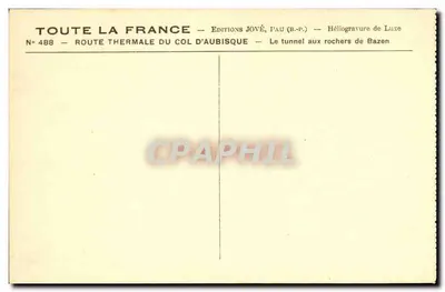 Rota termal do colo de Aubisque — O túnel dos rochedos de Bazzen — Edições Jové, Pau (B.P.) — Verso