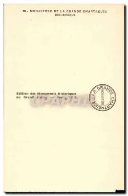 Monastery of La Grande Chartreuse — Library — Edition of the Monuments Historiques — Back