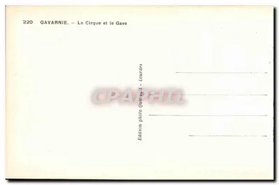 Gavarnie — Le Cirque et le Gave — Édition photo Qumault - Lourds — Verso