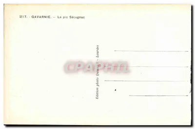 Gavarnie — Wierzchołek Sécugnac — Wydawnictwo fotograficzne Quinévault - Lourdes — Rewers