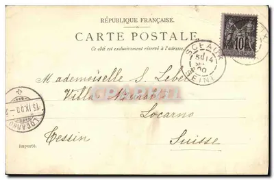 Bilhete postal antigo Robinson Ao grande árvore — Verso