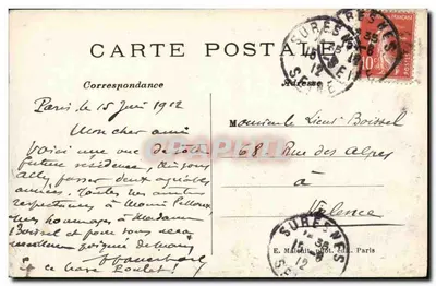 Parijs — Panoramische uitzicht op de Eiffeltoren — E. Malédit, fot. edit. Parijs, n° 5043 — Achterkant