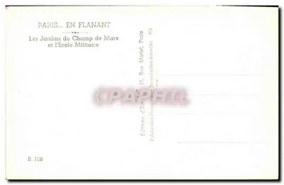 Os Jardins do Champ de Mars e a Escola Militar — Paris — Éditions d'Art, Paris — Verso