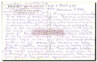 Paryż — Widok na Rue de Rivoli i Tuileries — Éditions Art et Industrie Française — Rewers