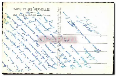 Paris e suas maravilhas — A ilha da Cité vista de cima — Ed. André Decante, Paris — Verso