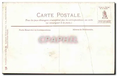 Paris, Bois de Boulogne — cavaliers en promenade — éditeur Raphael Tuck & Sons, série 501 — Verso