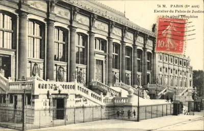 Escada do Palácio de Justiça — Paris (1er arrt) — F. Fleury, foto-imp.-édit. Paris