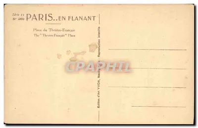 Plac Teatru Francuskiego — Hotel Louvre — Wydawca YVON, N° 260 — Rewers