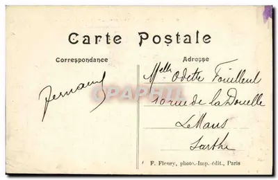 Paryż (1er, 11e, VIIIe i IXe) — Panorama bulwarów Madeleine, Italiens i Capucines — F. Fleury, fotograf. i wydawca, Paryż — Rewers