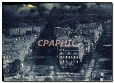 Paris la nuit — Avenues Hoche et Friedland — Edition E. L., Paris
