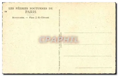 Montmartre — Place J.-B.-Clément — Éditions d'Art Yvon — Verso