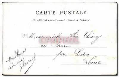 Hôtel de Ville — widok Seiny i mostu — wydane przez Bon Marché — Paryż — Rewers