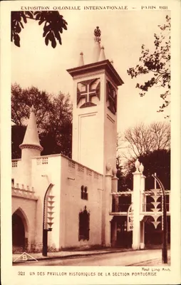 Historyczny pawilon sekcji portugalskiej — Międzynarodowa wystawa kolonialna — Paryż 1931 — Raul Lino Arch.