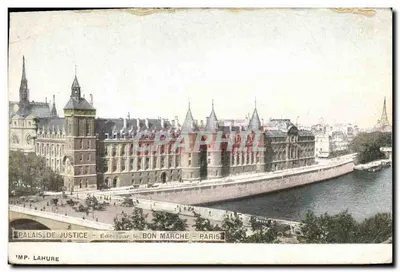 Palais de Justice — vue du bâtiment et de la Seine — éditeur IMP. LAHURE, n° de série non visible