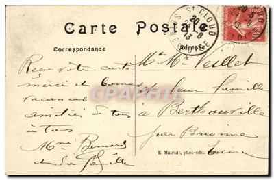 St-Cloud — Een hoek van de Grande Cascade — E.M. n°1015 — Achterkant