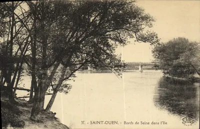 Saint-Ouen - Margens do rio Sena na Ilha — Fototipia 'L'Île' Paris, n°37