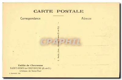 Castelo de Saint-Paul — Vale de Chevreuse — G. Pournamy, editor — Verso